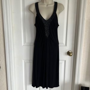 Zara Sleeveless Black Dress with Front Beads